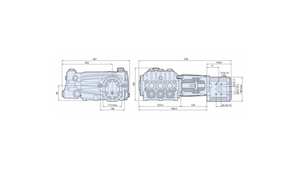 AR HYDRAULIC DRIVE PUMP - HYD-RTD100.200 1000 RPM WITH MOUNTING RAILS AND MOTOR