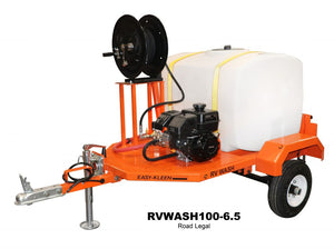 Easy-Kleen RVWASH100-6.5 RV Wash & Car Lot Wash Trailer Cold Water, 3 GPM at 2700 PSI, 6.5 HP Kohler Gas Engine, 100 Gallon Water Tank, Fully Welded Powder Coated Steel Frame