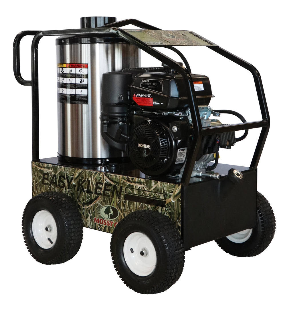 EZO4035G-K-GP-12-MO Easy-Kleen Commercial Hot Water Gas-Oil Fired Pressure Washer, 3.5 GPM, 4000 psi, 14 hp Kohler, Direct Drive, Electric Start, Orange